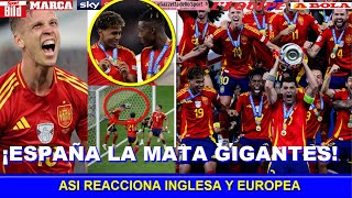 🔥 ASI REACCIONA PRENSA INGLESA y EUROPEA a TITULO de ESPAÑA vs INGLATERRA EUROCOPA 2024 [upl. by Okihcas]