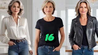 16 COMBINACIONES con JEANS para mujer mayor de 40 y 50 años [upl. by Nhabois447]