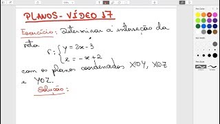 Geometria Analítica Planos interseção de reta e plano Vídeo 17 [upl. by Melany646]