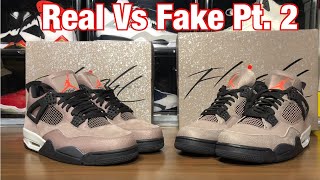 Air Jordan 4 Taupe Haze Real Vs Fake Pt 2  With Blacklight and weight comparisons [upl. by Jess]