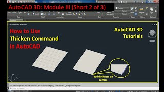 How to provide thickness on surface how to use thicken command in autocad in hindi [upl. by Adnamal352]