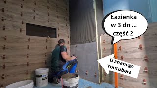 Łazienka w 3 dni cz2 Płytki na ścianach  remont4you [upl. by Hinkel]