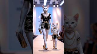 Cat and Kitten 😻Walk With Western Look🐾 💞cat baby shorts trending [upl. by Etnaed]