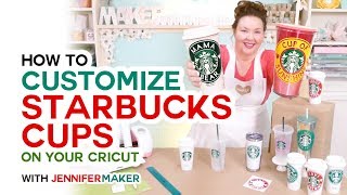 DIY Customized Starbucks Cups amp Decals on a Cricut [upl. by Narcis]