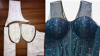 SEWING A CORSET WITH YOKE  BRA CUP  BEGINNER FRIENDLY [upl. by Enahc400]