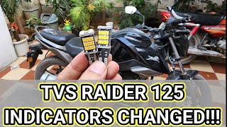 New TVS Raider 125 indicators accessories replace [upl. by Melnick]