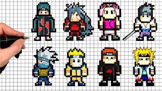 COMMENT DESSINER LES PERSO NARUTO EN PIXEL ART  PARTIE 1 [upl. by Konstanze865]