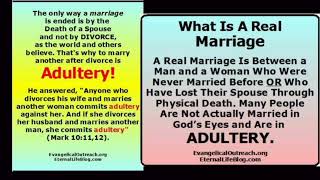 DIVORCE amp REMARRIAGE IS ADULTERY [upl. by Ragde]