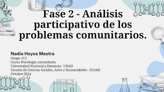 Fase 2  Análisis participativo de los problemas comunitarios [upl. by Euphemiah]