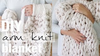 How to Arm Knit a Blanket in 45 Minutes with Simply Maggie NEW [upl. by Sarad]