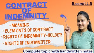 Contract of indemnity  Rights of indemnity holder  Rights of indemnifier  Indian contract act [upl. by Akyssej]