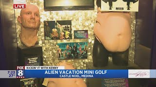 Kenny checks out Alien Vacation Mini Golf at Castle Noel [upl. by Yrrek]