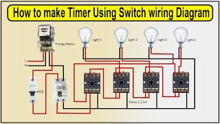 How to make Timer Using Switch wiring Diagram  timer circuit [upl. by Wachter]