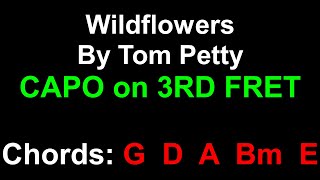 Wildflowers  Tom Petty ChordsLyrics [upl. by Eittol]