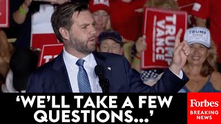 BREAKING NEWS JD Vance Fields Questions At Campaign Event In Las Vegas Nevada [upl. by Ellehs]