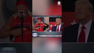 Hulk Hogan rips shirt at podium on final night of RNC [upl. by Eltsryk579]