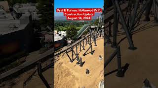 Fast amp Furious Hollywood Drift roller coaster construction update August 14 2024 [upl. by Anaili]