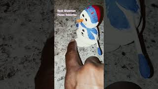 Swirling Rock Snowman rockart rockpainting craft shortsviral cute joy joyful christmas [upl. by Nairb]