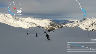 Meribel Les3valles MontVallon red ski run Combe du Vallon meribelgimenez429 [upl. by Koran]