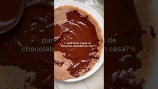 Crepes de chocolate saludables🍫 crepes crepessaludables chocolate recetafaciles recetassanas [upl. by Moynahan]