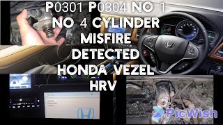 P0301 P0304 No 1 No 4 Cylinder Misfire Detected Honda Vezel Hrv Diagnosis and Trouble shooting [upl. by Nostaw62]