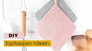 Topflappen häkeln für Anfänger  DIY Geschenk 🎁 [upl. by Eseret]