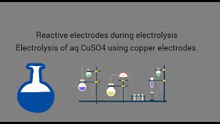 Reactive electrodes during electrolysis Electrolysis of aq CuSO4 using copper electrodes [upl. by Steinke]