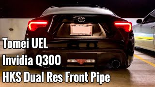 FRSBRZ86 Full Catless  Sound Test  Tomei UEL Invidia Q300 HKS Front Pipe [upl. by Aikar]