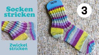 Socken stricken Zwickel  Größe 3643  Socken stricken einfach  Maschenschäfchen Socken stricken [upl. by Colon472]