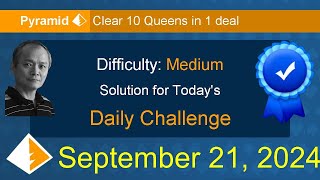 Microsoft Solitaire Collection Pyramid  Medium  September 21 2024 [upl. by Nathanael]