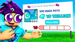 Selling 100 Huge Pets in Pet Simulator X [upl. by Ardnoik928]