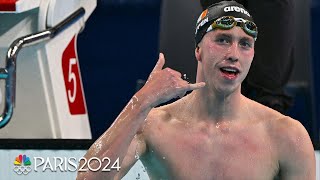 Daniel Wiffen SURGES to men’s 800m free victory beating out USA’s Bobby Finke  Paris Olympics [upl. by Boarer]