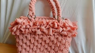 Tutorial borsa in fettuccia punto canestroBolsos de ganchilloFondo con catenella intorno [upl. by Mozes]