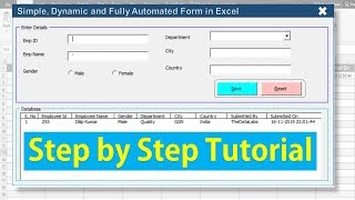 Fully Automated Data Entry User Form in Excel  Step By Step Tutorial [upl. by Reprah]