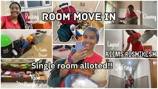 Finally got my SINGLE ROOM allotted at AIIMS RISHIKESH  Room Move In Vlog  Medical Student Vlog [upl. by Ahtibbat630]