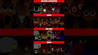 Incredibox Sprunki MrFun Computer VS Oren VS MrSun VS Brud MIX HORROR VERSION [upl. by Cesaria]