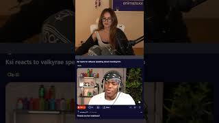 Valkyrae reacts to KSI reacting to Valkyrae [upl. by Ymereg]