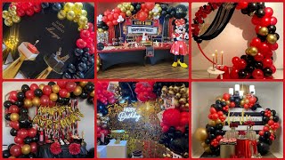 Black Red And Golden Balloon Decoration Ideas  For Birthday Party Or Special Occasions  2022 [upl. by Hoang37]