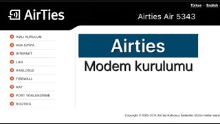 Airties Modem Kurulum  TTNET MODEM KURULUM  Cep Telefonu ile Modem Kurulumu  Modem Kurulum [upl. by Assillem]