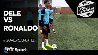 Dele Alli recreates Ronaldos freekick v Portsmouth  GoalsRecreated [upl. by Ylrebnik]