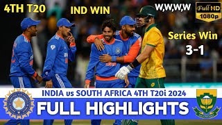 Full Highlights  India vs South Africa 4th T20 Highlights 2024  IND vs SA 4th T20 Highlights [upl. by Camarata]