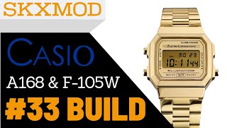 33 Casio A168 amp F105W Completed Build  Parts by SKXMOD [upl. by Adihahs]