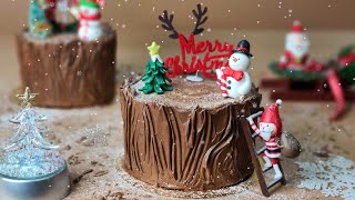 크리스마스 초코케이크 가족과 함께 만들어보세요  초코 버터크림  Christmas Chocolate Yule log Cake  Chocolate Butter Cream [upl. by Acillegna]