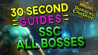 Serpentshrine Cavern  All Bosses  30 Second Guides [upl. by Byrd803]