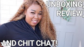 UNice Honey Blonde Curly Wig Review amp CHITCHAT [upl. by Berni67]