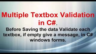 C Before Saving the data Validate each textbox [upl. by Atrebor]