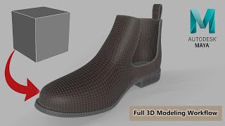 How to make a 3D leather boot in Autodesk Maya 2023 [upl. by Cadell]