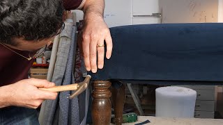 How To Reupholster A Footstool In 15 Minutes [upl. by Zorana733]