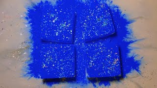 BSN amp Colift Gym Chalk Topped with Holi Powder 💙 ASMR 💙 Oddly Satisfying 💙 Stress Relief [upl. by Eixel]