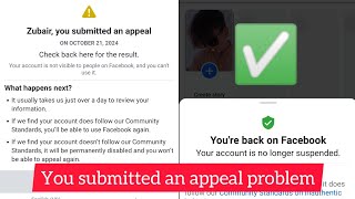 You submitted an appeal Facebook problem solved😱🔥😱 2024 Method new Update 100 working 24 hours wait [upl. by Adeuga]